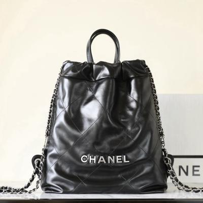 22Bag雙肩背包 小牛皮 黑色小號