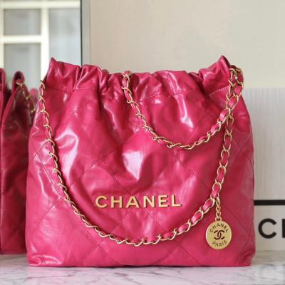 22Bag褶皺小牛皮 新桃紅 小號