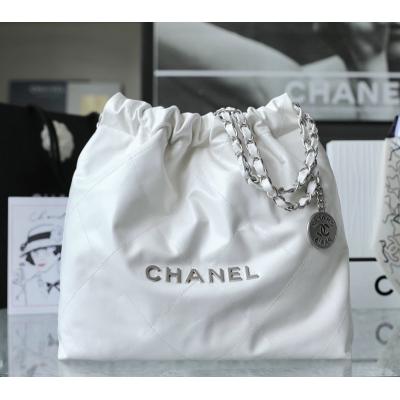 22Bag 白色/砂銀扣小號