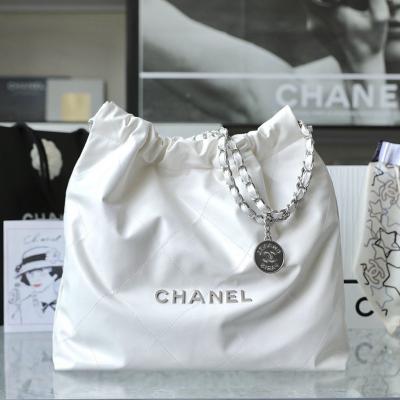 22Bag 白色 砂銀扣 中號