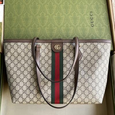 631685 ophidia tote 條紋織帶 中號 購物包