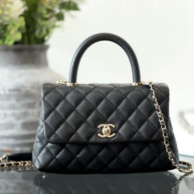 Coco Handle 荔枝紋牛皮24CM 淡金扣