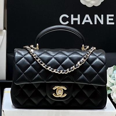 CF Mini handle 羊皮黑色 金扣