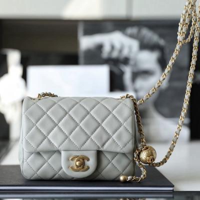 CF 經典款 金球方胖子 羊皮 斑鳩灰 金扣