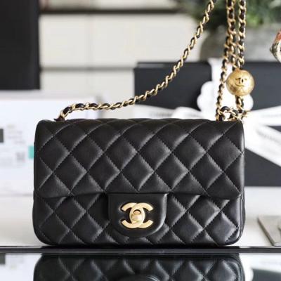 CF 經典款 金球 Mini 羊皮 黑色 金扣