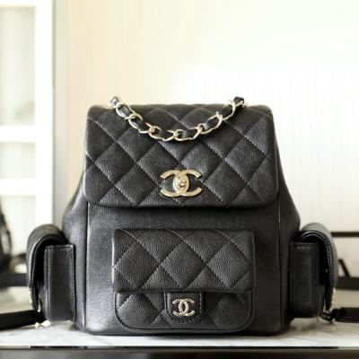 23K 坦克雙肩包 荔枝紋牛皮 黑色