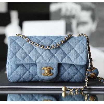 CF 經典款 金球 Mini 牛仔藍 金扣