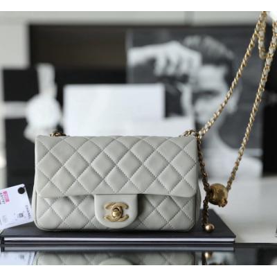 CF 經典款 金球 Mini 羊皮 斑鳩灰金扣