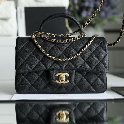 CF Mini handle 牛皮 黑色 金扣