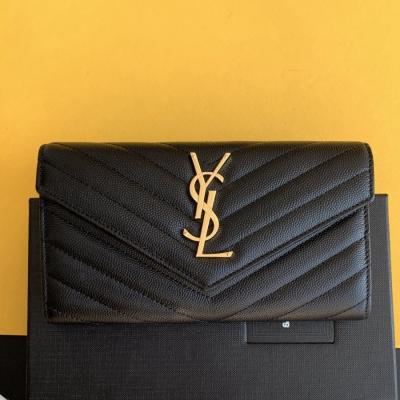 Y家 魚子醬牛皮 信封長夾