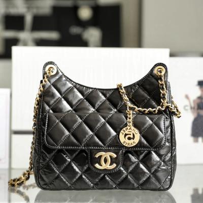 小香 23C早春新款天貓精靈 Hobo流浪包 中號黑色