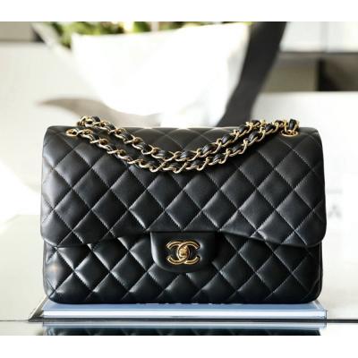 小香 cf30 羊皮黑色 金扣