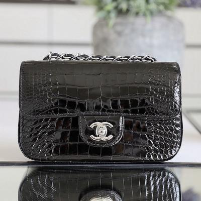 小香 CF大mini 美洲鱷稀有皮 黑銀