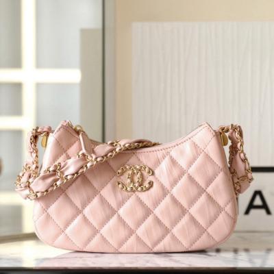 小香 19 Hobo腋下包 褶皺牛皮 粉色 小號