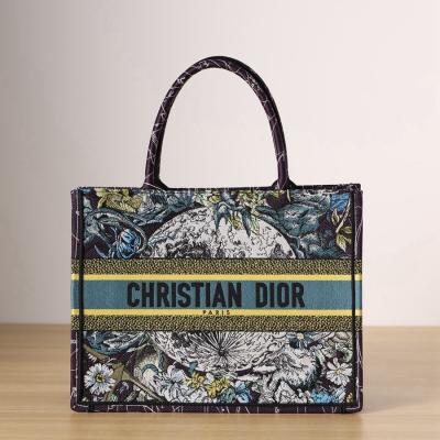 中號BOOK TOTE手袋藍色 Dior 星座刺繡