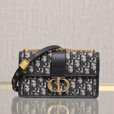 30 MONTAIGNE EAST-WEST 鏈條手袋藍色 Oblique 印花