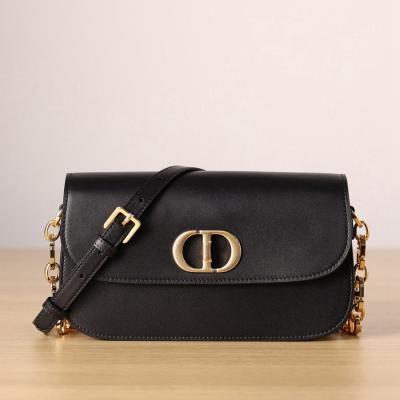 30 MONTAIGNE AVENUE 手袋黑色光面牛皮革