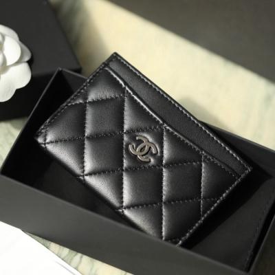 小香 Cardholder 羊皮黑銀卡套