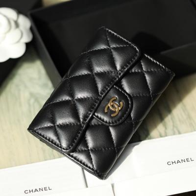 小香 Classic 翻蓋零錢包羊皮 黑金