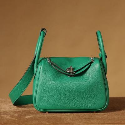 H Lindy Mini 19CM 絲絨綠銀扣