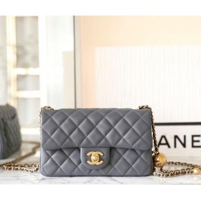 23K 小香新色金球口蓋包 金球調節扣 大mini深灰