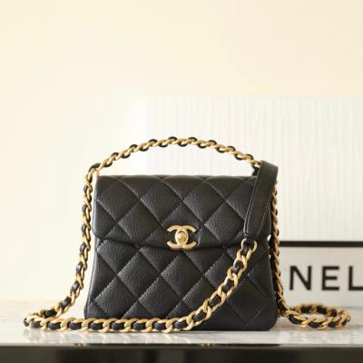 24S春夏復古鏈條手提包黑色