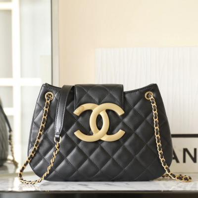 24C 大Logo圓挎包 黑色大號