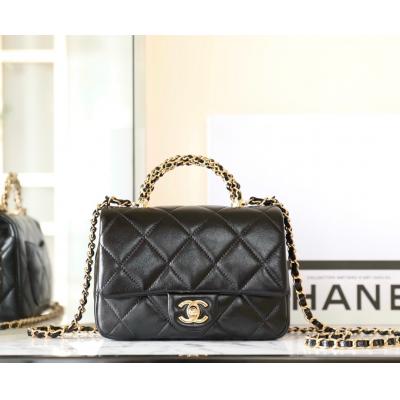 24B秋冬擰鏈手柄口蓋包小號黑色