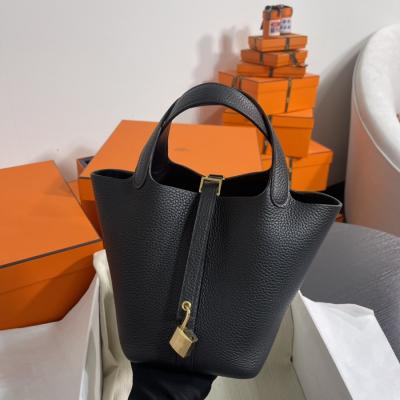 菜籃子Picotin 18 黑色金扣 TC皮