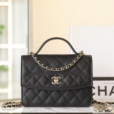 25C早春手提郵差背包 黑色