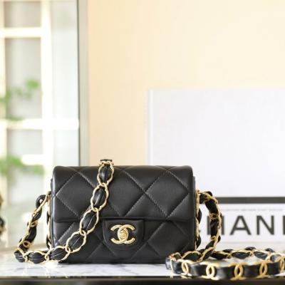 24K雙C粗鍊口蓋包Mini 黑色