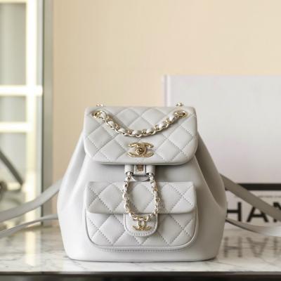 24K秋冬Duma雙肩背包淡灰小號