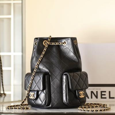 25C早春 抽繩雙肩背包 黑色