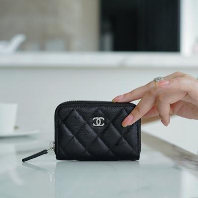 CF系列拉鏈零錢卡包 黑牛銀