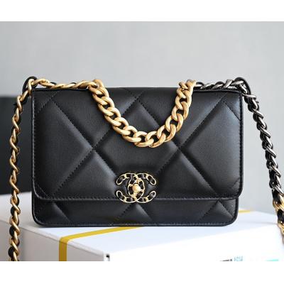 19Woc黑金 多色拼接鏈條包