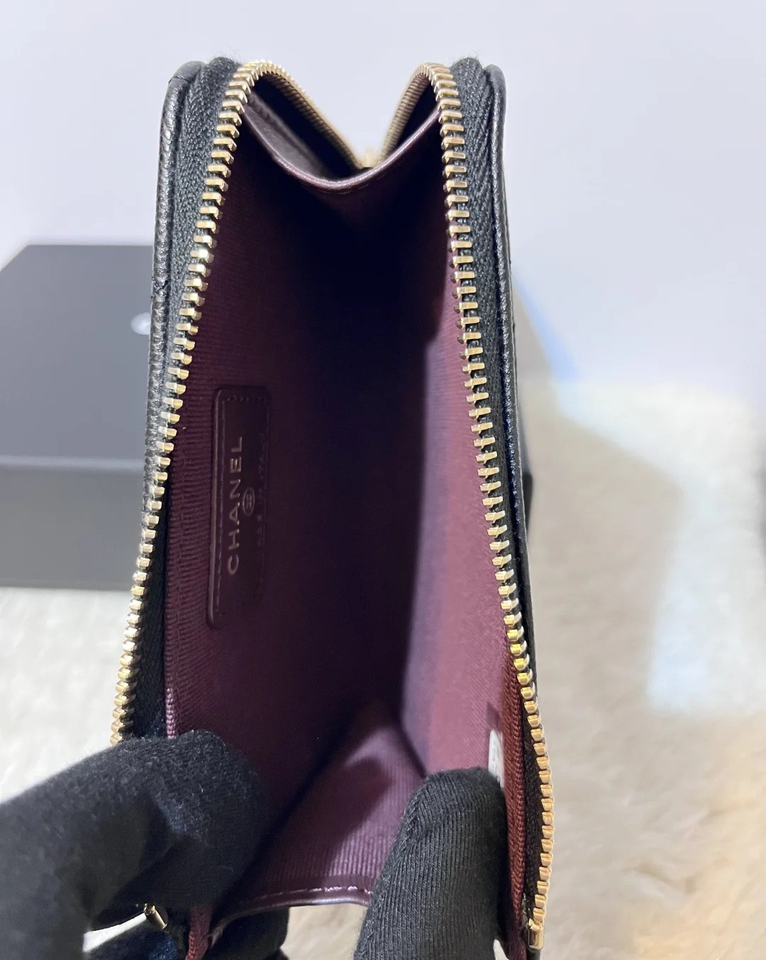 L型零錢卡包 黑金_3