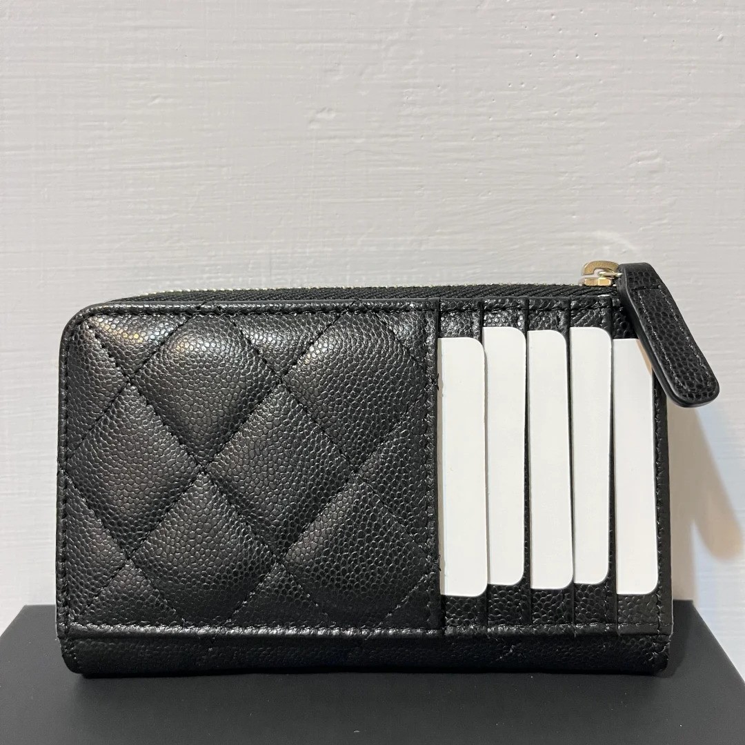 L型零錢卡包 黑金_2
