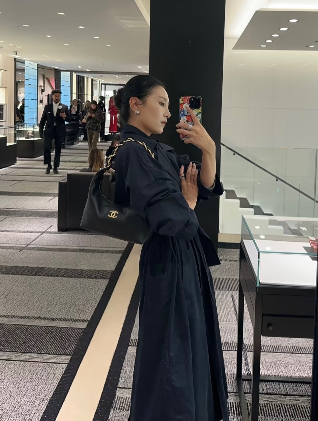 25K粗鏈Hobo腋下包小號黑色_10