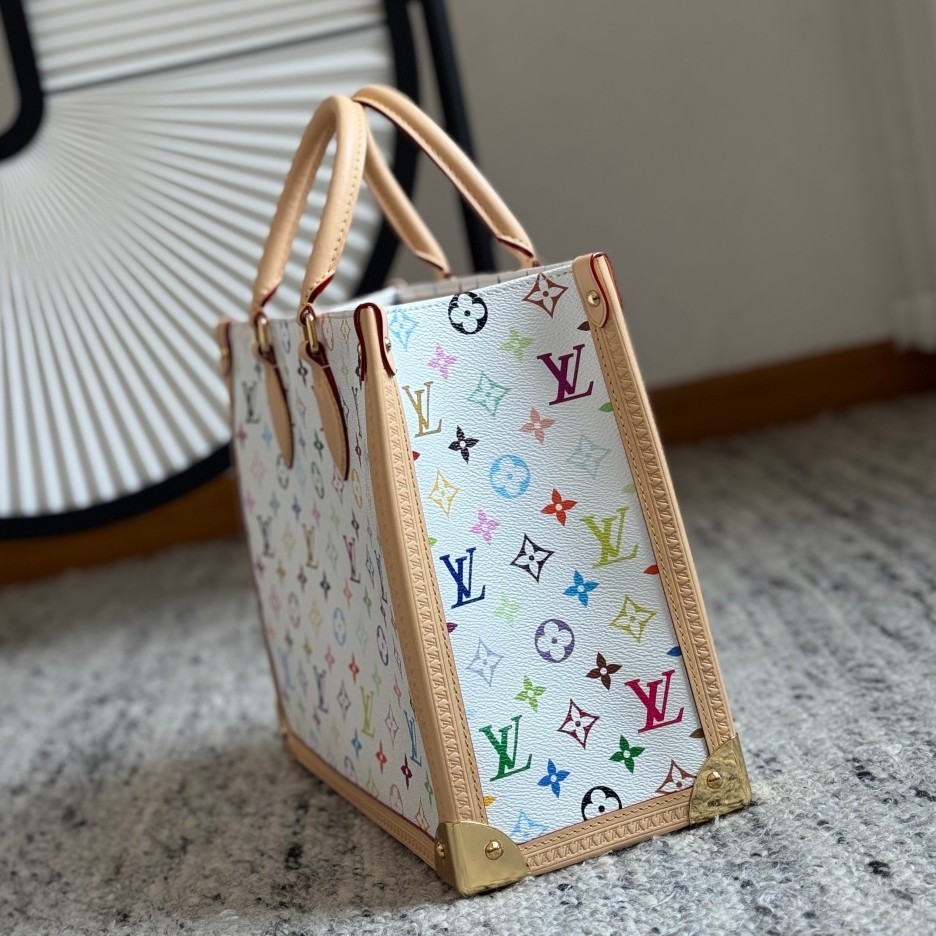 LvxTm Onthego中號白三彩Tote M13079_4