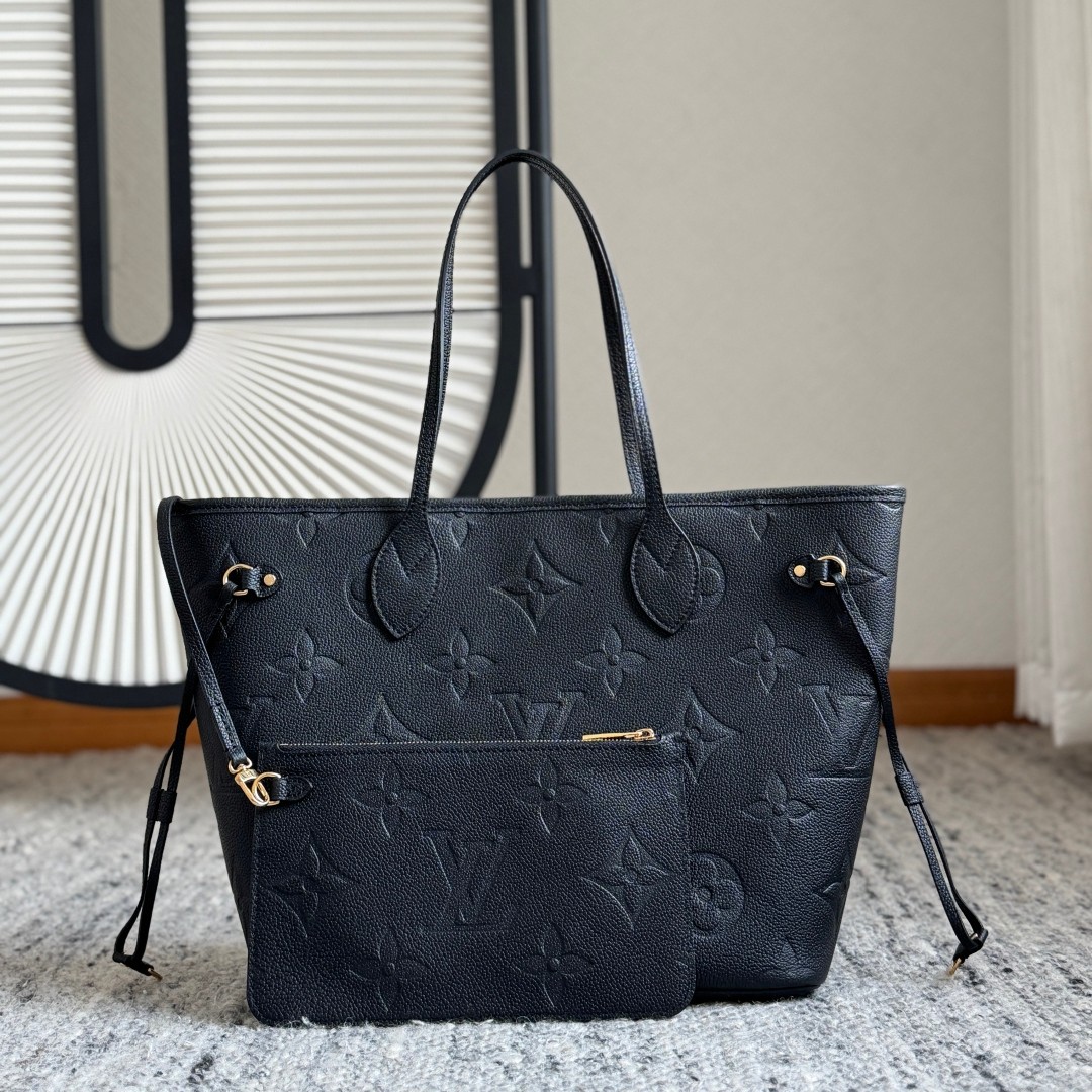 M45685 Neverfull 中號壓紋牛皮購物袋_3