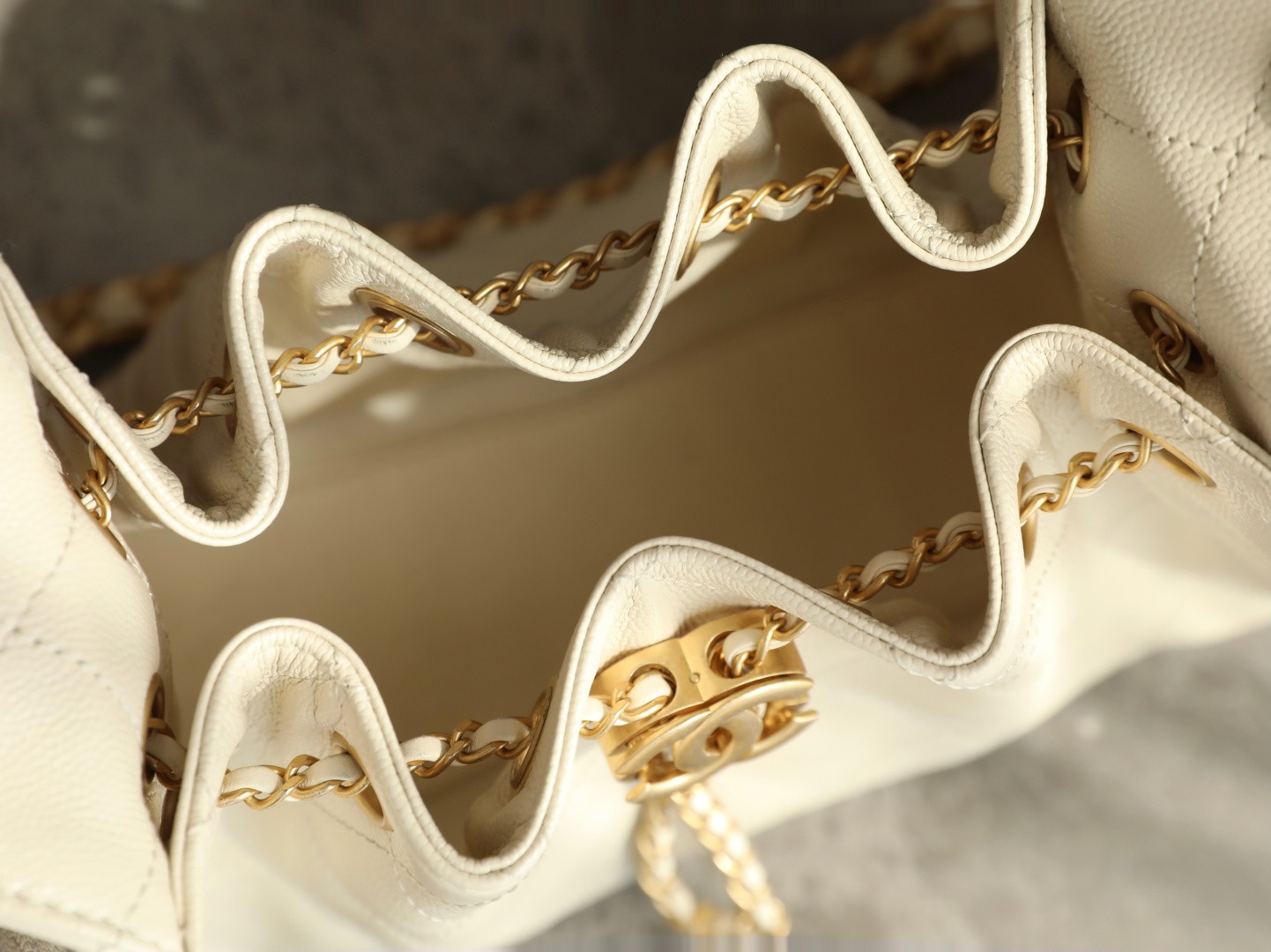 26C 25Bag Mini HandBag球紋米色_6