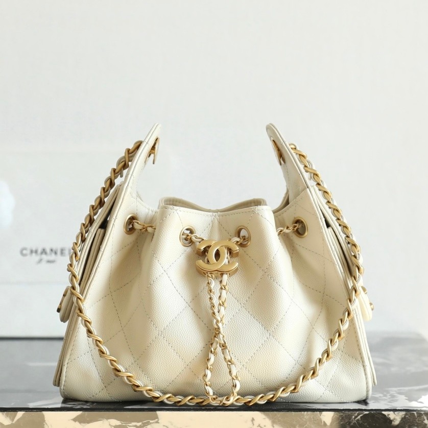 26C 25Bag Mini HandBag球紋米色