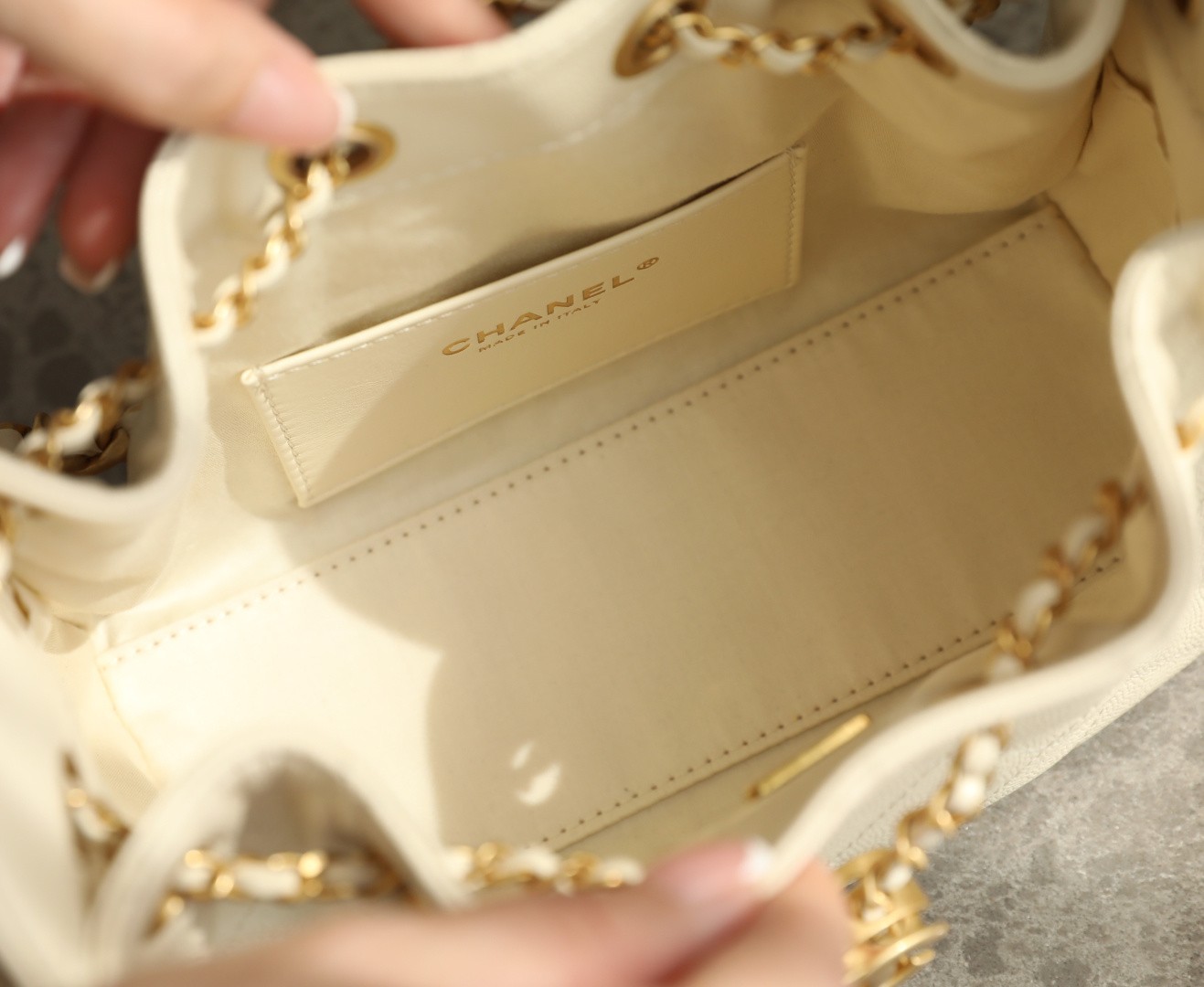 26C 25Bag Mini HandBag球紋米色_4