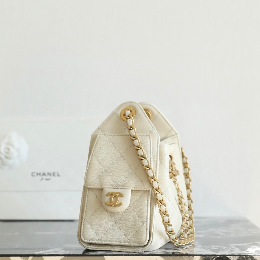 26C 25Bag Mini HandBag球紋米色_8