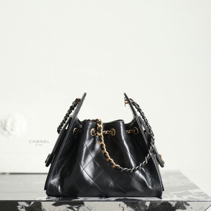 26C 25Bag Mini HandBag鴛鴦鏈亮牛皮黑色_7