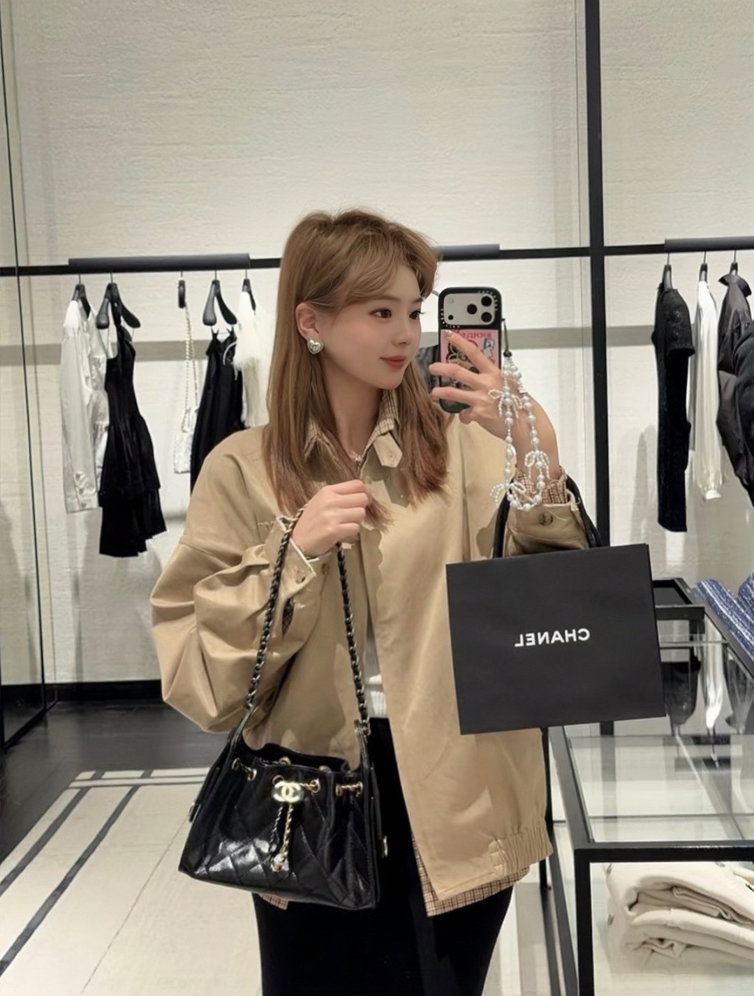 26C 25Bag Mini HandBag鴛鴦鏈亮牛皮黑色_2