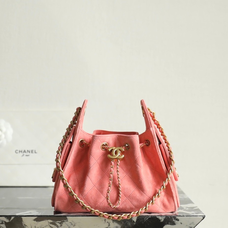 26C 25Bag Mini HandBag麂皮紋粉