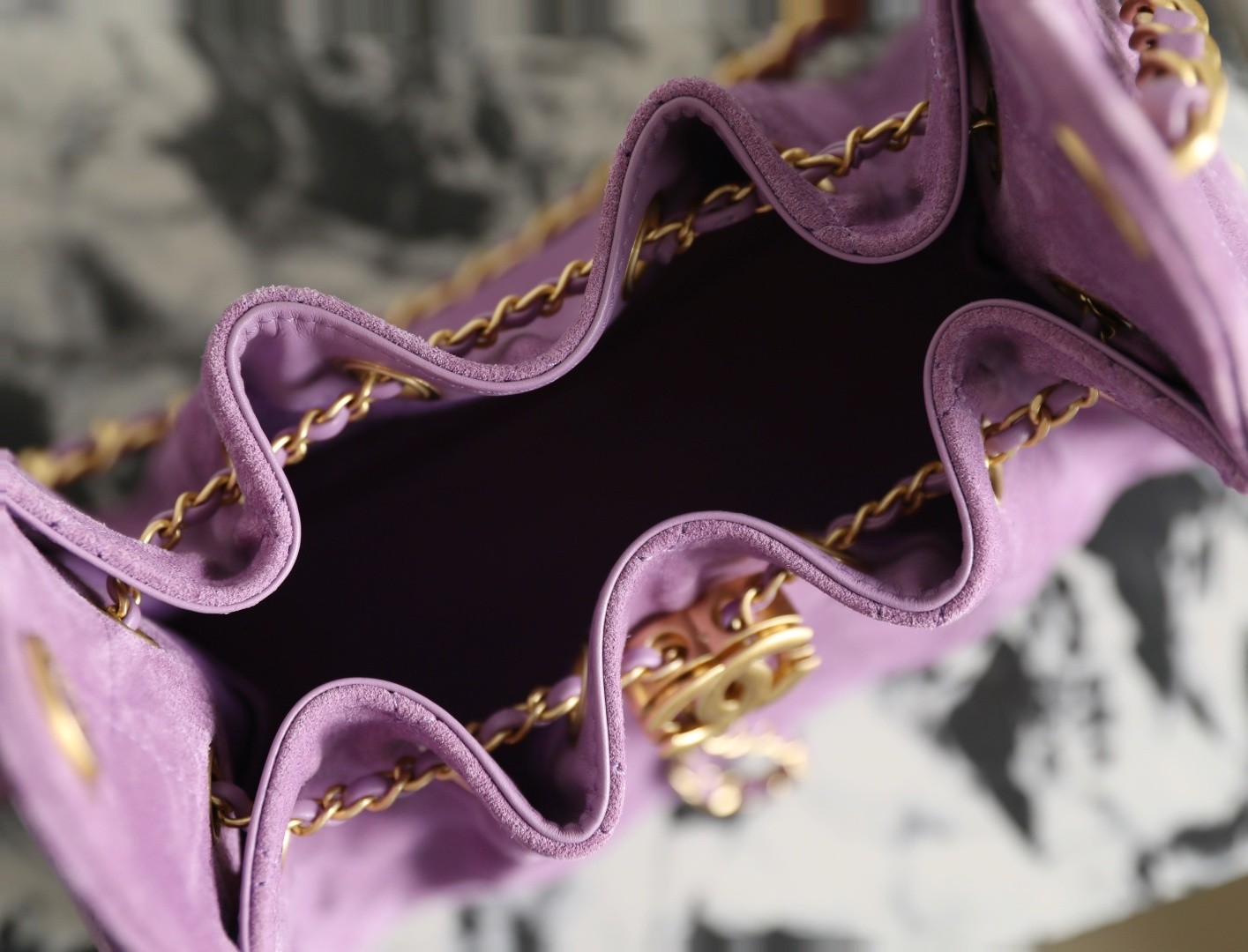 26C 25Bag Mini HandBag麂皮紋紫色_5