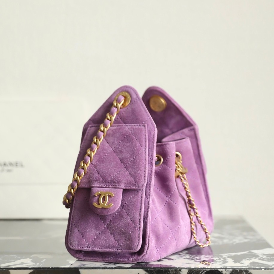 26C 25Bag Mini HandBag麂皮紋紫色_7