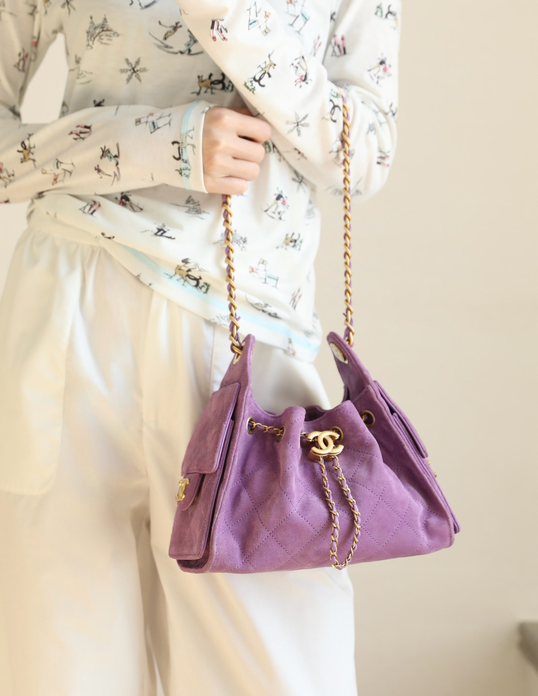 26C 25Bag Mini HandBag麂皮紋紫色_11